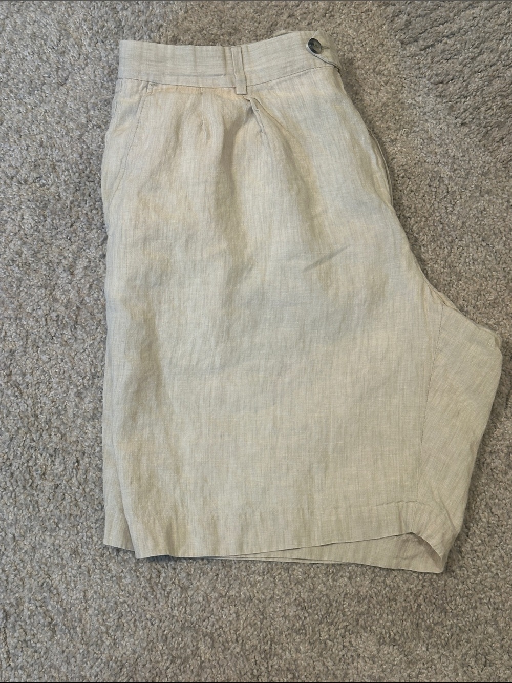 Ballin Men's Midi Shorts in Light Beige Linen Blend